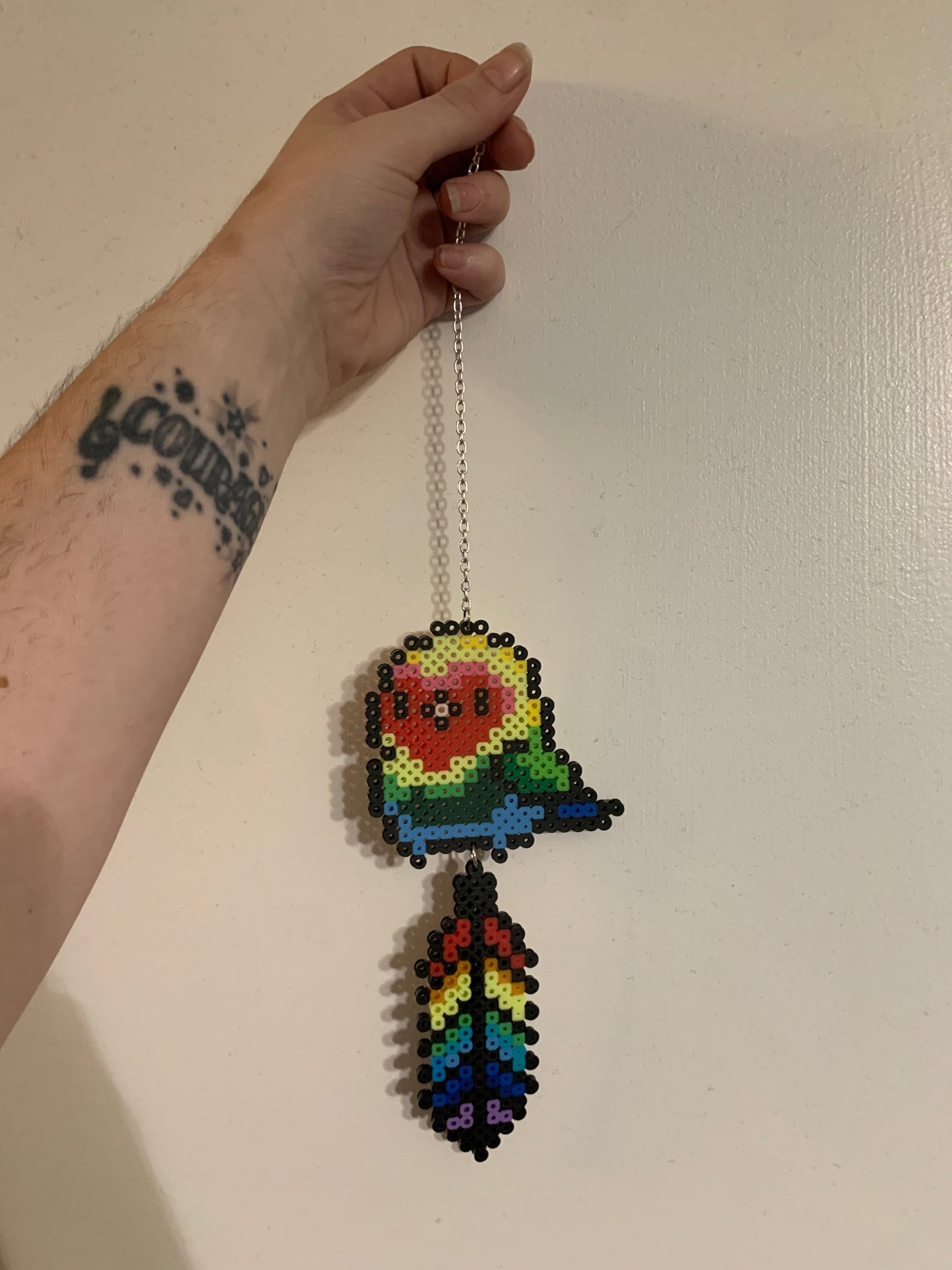 Rainbow Birdy Perler Sun Catcher