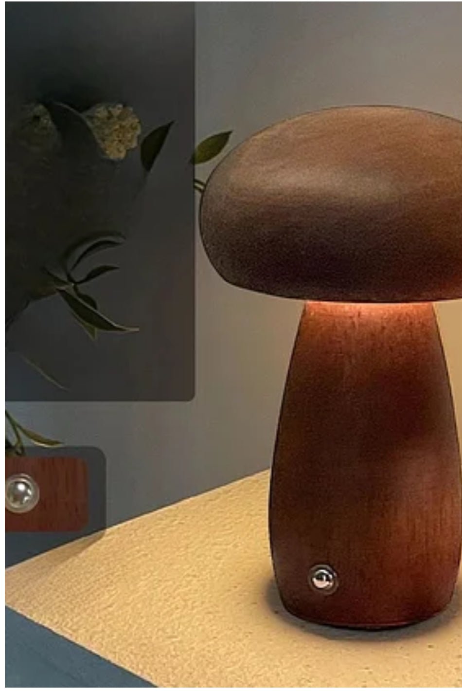 Lights - Wooden Soothing Mushroom Lamp