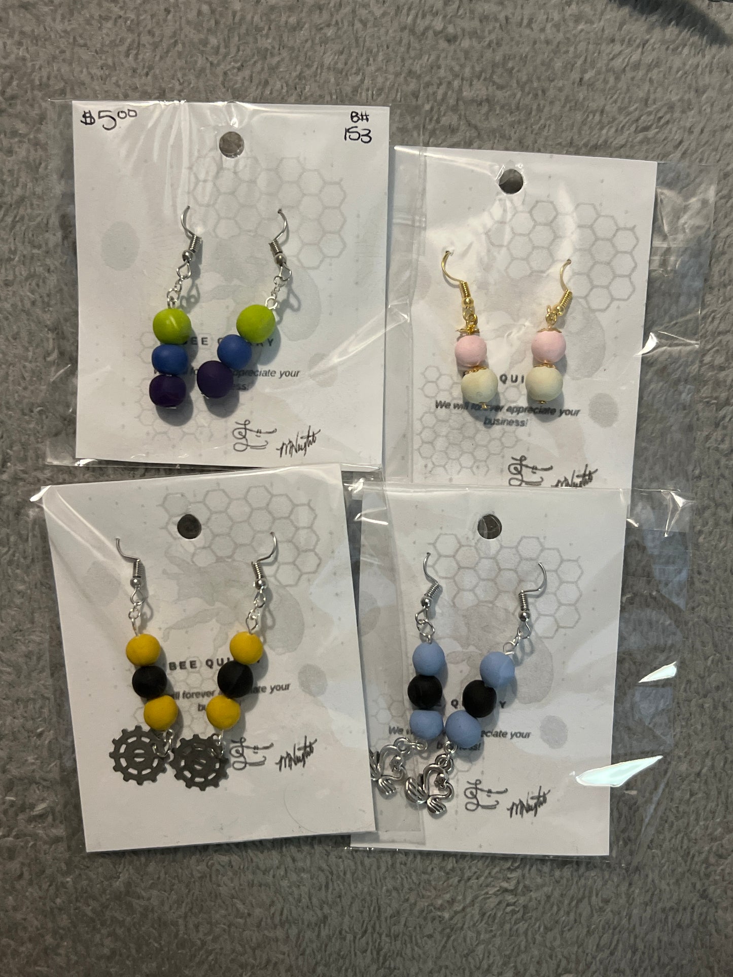Earrings- Clay Beaded Drop
