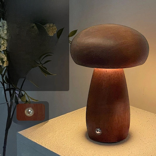 Lights - Wooden Soothing Mushroom Lamp