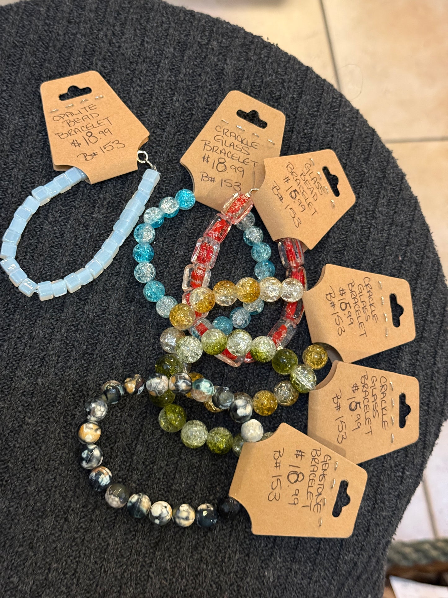 Bracelets - Cracked Glass and Gemstones