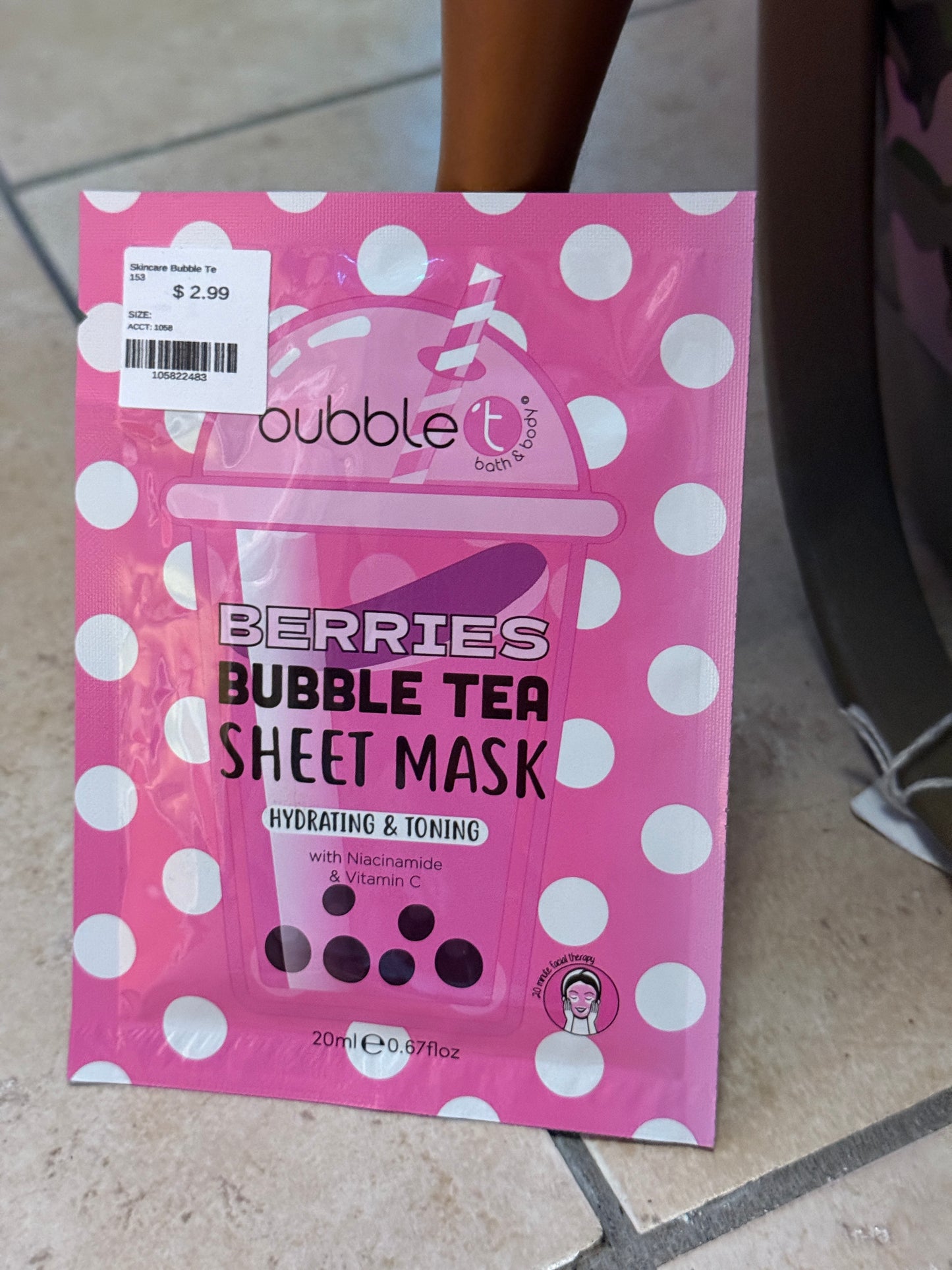 Spa Bubble Tea Face Sheet Masks