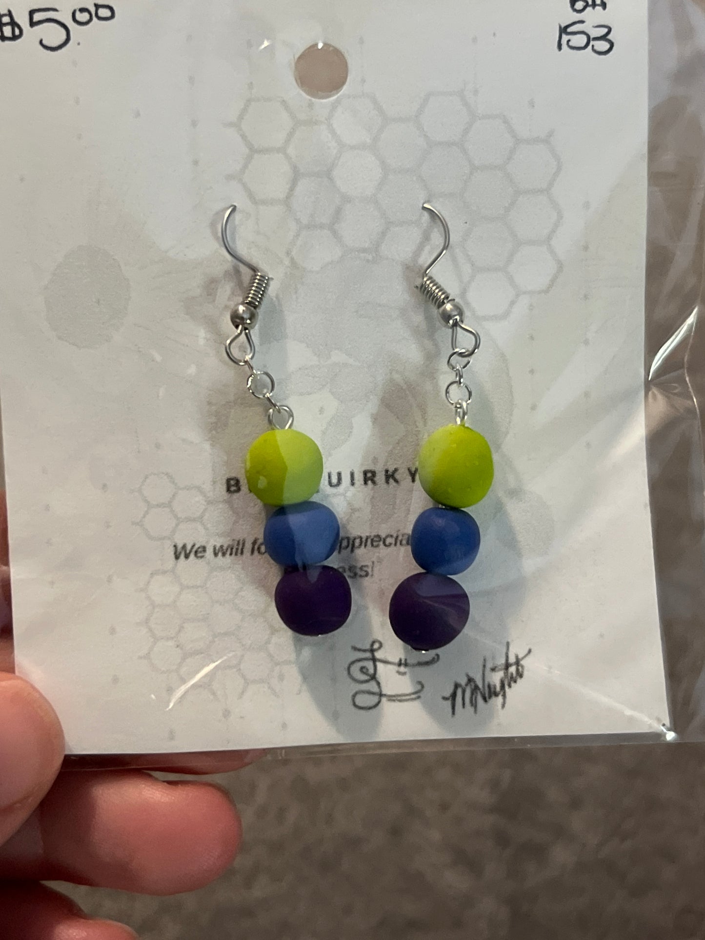 Earrings- Clay Beaded Drop