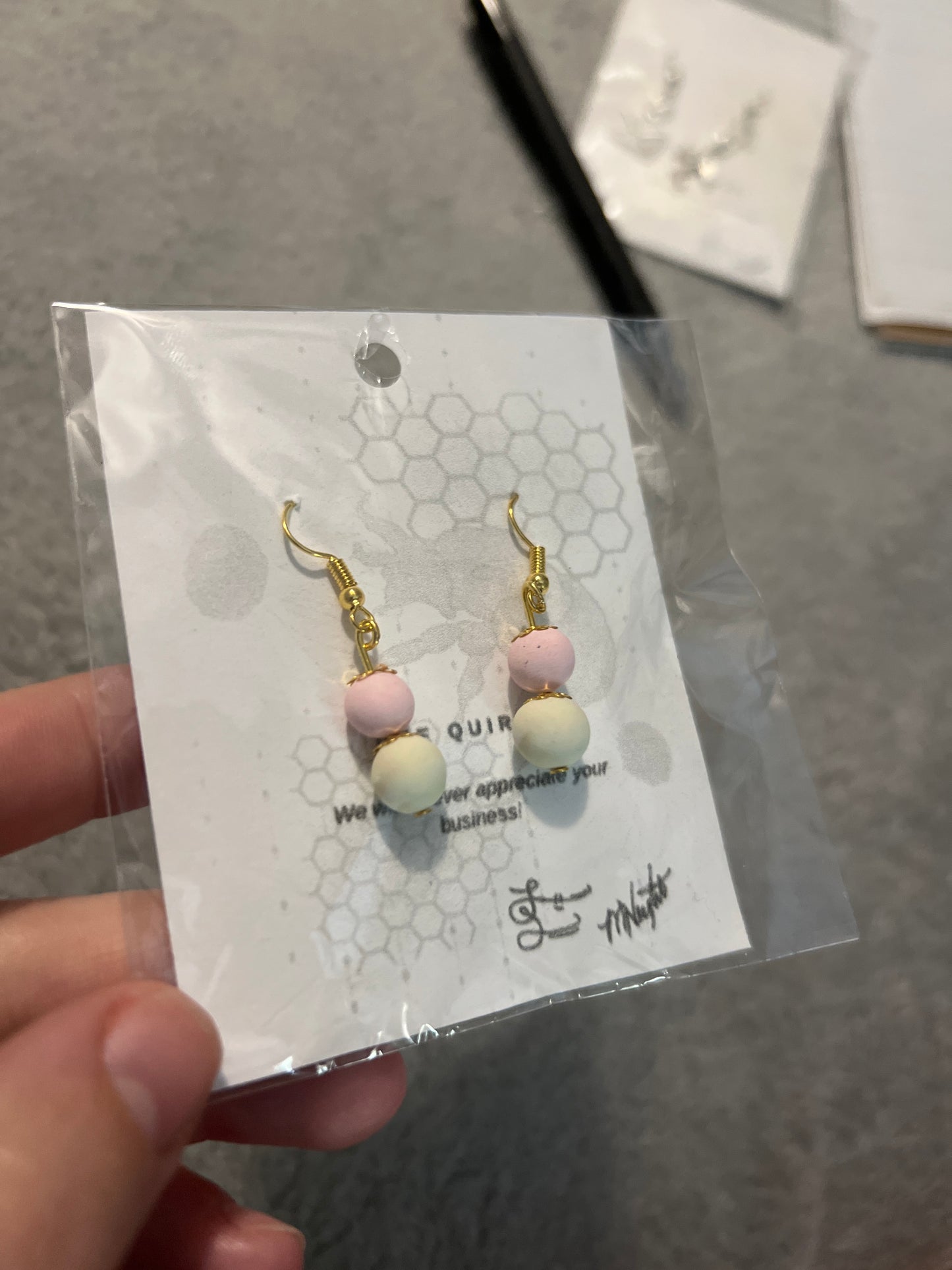 Earrings- Clay Beaded Drop